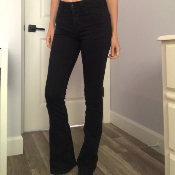 American Eagle skinny kick flare bootcut high waisted black jeans with seam - Picture 3 of 7
